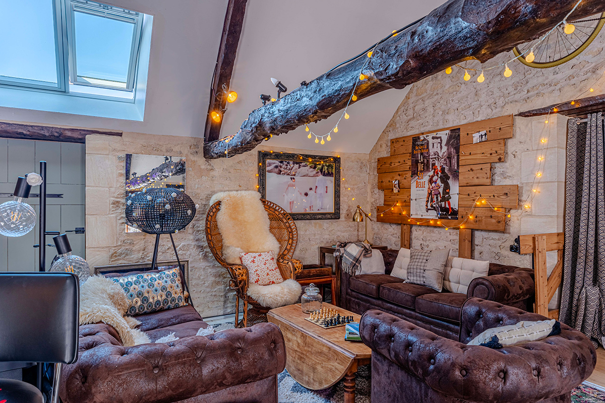 Coin lounge pour lecture, apéro ou siestes